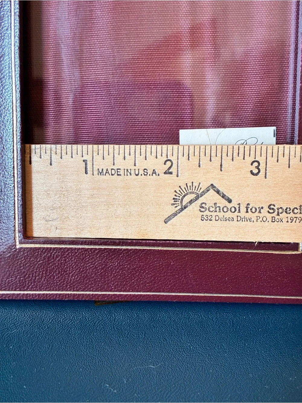 Vintage Brooks Brothers Small Burgundy Leather Frame with Gold Trim/ Italy